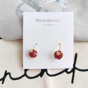 Alicia Bonnie Drop Earrings - Gem Star - Raspberry Labradorite Gold